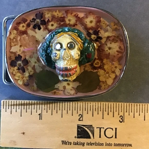 Day of the Dead Design Belt Buckle - Picture 2 of 5